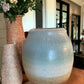 Wheel-Thrown Pottery Art Piece/Vase- Beautiful Earth Tones- Sunset Sky Blue, Creams and Browns, Dimensions:  13h"x10w"