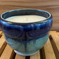 A Handcrafted, Wheel-Thrown Container Candle- Small, Glazed Two-Tone Vessel, Blue and Aqua- 8oz Luxury, Long-Burning Soy Wax- Phthalate Free Fragrance