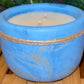 Handcrafted Concrete Container Candle- Tulip Shape, Royal Blue, Gold Veined Candle- 8oz Double Wick, Luxury, Long-Burning Soy Wax- Phthalate Free Fragrance
