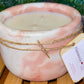 Handcrafted, Concrete, Container Candle- Tulip Shape, Red and White Marble- 8oz Double Wick, Luxury, Long-Burning, Soy Wax- Phthalate Free Fragrance