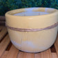 Handcrafted Concrete Container Candle- Tulip Shape, Yellow and White Marbled- 8oz Double Wick, Luxury, Long-Burning Soy Wax- Phthalate Free Fragrance