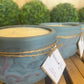 A Handcrafted Concrete Container Candle- Tulip Shape, Navy Blue, Rose Gold Veined Candle- 8oz Double Wick, Luxury, Long-Burning Soy Wax- Phthalate Free Fragrance