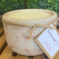 A Handcrafted Concrete Container Candle- Tulip Shape, Tan, Copper & Rose Gold Veined Candle- 8oz Double Wick, Luxury, Long-Burning Soy Wax- Phthalate Free Fragrance