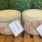 A Handcrafted Concrete Container Candle- Tulip Shape, Tan, Copper & Rose Gold Veined Candle- 8oz Double Wick, Luxury, Long-Burning Soy Wax- Phthalate Free Fragrance