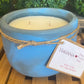 Handcrafted, Concrete, Container Candle- Tulip Shape, Blue/Navy Marbled- 8oz Double Wick, Luxury, Long-Burning, Soy Wax- Phthalate Free Fragrance