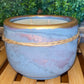 Handcrafted, Concrete, Container Candle- Tulip Shape, Gold Rim, Navy/Rose Veined- 8oz Double Wick,  Luxury, Long-Burning, Soy Wax- Phthalate Free Fragrance