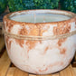 Handcrafted, Concrete, Container Candle- Tulip Shape, Tan with Copper Vein- 8oz Double Wick, Luxury, Long-Burning, Soy Wax- Phthalate Free Fragrance
