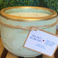 A Handcrafted Concrete Container Candle- Tulip Shape, Green/ Gold Veined Candle- 8oz Double Wick, Luxury, Long-Burning Soy Wax- Phthalate Free Fragrance