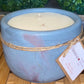 A Handcrafted Concrete Container Candle- Tulip Shape, Navy Blue, Rose Gold Veined Candle- 8oz Double Wick, Luxury, Long-Burning Soy Wax- Phthalate Free Fragrance