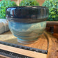 A Handcrafted, Wheel-Thrown Container Candle- Small, Glazed Two-Tone Vessel, Blue and Aqua- 8oz Luxury, Long-Burning Soy Wax- Phthalate Free Fragrance