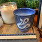 Handcrafted, Wheel-Thrown Container Candle- Small Blue/White Snake Vessel- 6.5oz Luxury, Long-Burning Soy Wax- Phthalate Free Fragrance