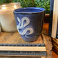Handcrafted, Wheel-Thrown Container Candle- Small Blue/White Snake Vessel- 6.5oz Luxury, Long-Burning Soy Wax- Phthalate Free Fragrance