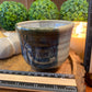 Handcrafted, Wheel-Thrown Container Candle- Medium Vessel, White/Blue Fat Stripe- 9oz Luxury, Long-Burning Soy Wax- Phthalate Free Fragrance