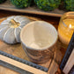 Handcrafted, Wheel-Thrown Container Candle- Small Brown Vessel, Tan Aztec Glazed Designs- 8oz Luxury, Long-Burning Soy Wax- Phthalate Free Fragrance