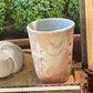 Handcrafted, Wheel-Thrown Container Candle- Small Pink Vessel w White Vine- 7 oz Luxury, Long-Burning Soy Wax- Phthalate Free Fragrance