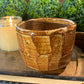 Handcrafted, Wheel-Thrown Container Candle- Large Angled Brown Vessel w Carved Designs- 10oz Luxury, Long-Burning Soy Wax- Phthalate Free Fragrance