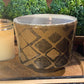 Handcrafted, Wheel-Thrown Container Candle- Large Black/Brown Vessel w Glazed Diamond Pattern- 11oz Luxury, Long-Burning Soy Wax- Phthalate Free Fragrance