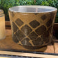 Handcrafted, Wheel-Thrown Container Candle- Large Black/Brown Vessel w Glazed Diamond Pattern- 11oz Luxury, Long-Burning Soy Wax- Phthalate Free Fragrance