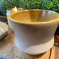 Handcrafted, Wheel-Thrown Container Candle- Medium Cream/Purple Vessel w Tan Rim- 10oz Luxury, Long-Burning Soy Wax- Phthalate Free Fragrance