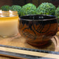 Handcrafted, Wheel-Thrown Container Candle- Medium Red/Blue Glazed, Circle Design Vessel Bowl- 15oz Luxury, Long-Burning Soy Wax- Phthalate Free Fragrance